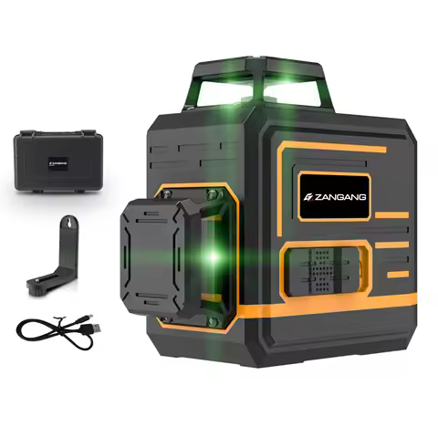 Laser Level 8 Lines Magnetic Bracket Self Leveling Green Cross Lines Type C Rechargeable Laser Measu