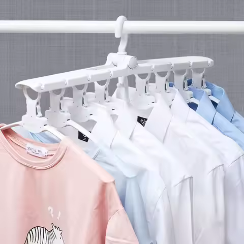 8-in-1 Folding Clothes Hanger Home Seamless Clothes Hanger Wardrobe Space Saving Foldable Clothes Ha