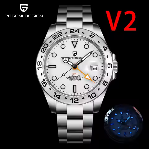 PAGANI DESIGN 2026New GMT Automatic Machinery Men Watch PD1682 V2 sapphire crystal 10Bar Waterproof 