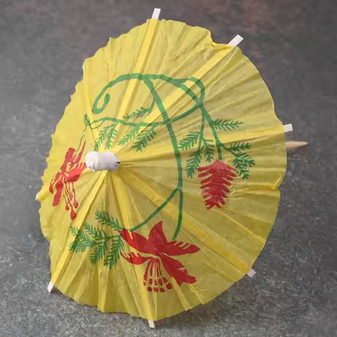 144Pcs Color Flower Paper Small Umbrella Sign Fruit Sign Cocktail Sign Bar Supplies Fruit Plate Drin