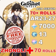 【CHEAP+GIFT】Genshin Impact Account Zhongli + Plus 70+ Rolls 7000 Primos Wish Account 【AR 23-27】