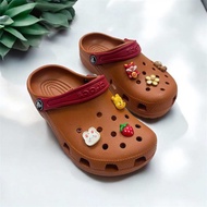 [Chính hãng- lỗi 1 cắt - còn size 34 và 36] Dép crocs chính hãng lỗi cắt nhẹ trên thân dép màu nâu b