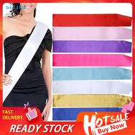 SILIKA_Party Sash Blank Solid Color Costume Accessory Fabric Bride Shoulder Strap Wedding Award Cere