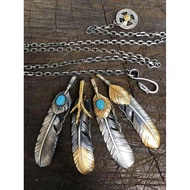 Handmade Takahashi Goro 925 Silver Pendant Feather Necklace Men Women Takahashi Seiko Suit Rock Acce