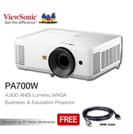 ViewSonic PA700W 4,500 ANSI Lumens WXGA Business & Education Projector - รับประกัน 3 ปี As the Pict