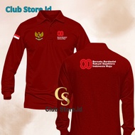 Long Sleeve Poloshirt with Official Logo of the Republic of Indonesia Independence Day 80, August 20