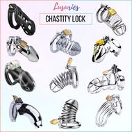 INSTOCKS Male Resin Plastic STEEL Chastity Cage Cock Lock Sex Toy For Man Restrain BDSM 4 Cock Ring Key With Lock Pe