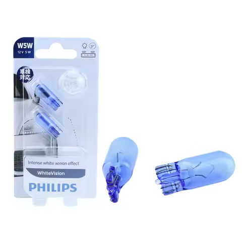 Philips W5W T10 12961WHVB2 12V 5W 4000K White Car Interior Light Original Signal Lamps Reading Lamp
