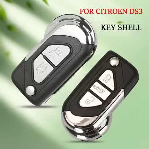 jingyuqin Remote Case Fob Cover Car Key Shell For Citroen DS3 With VA2 Uncut Key Blade Blank Replace