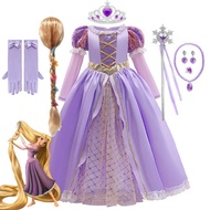 Disney Rapunzel ชุดเจ้าหญิงสาวคอสเพลย์ Tangled ปาร์ตี้ฮาโลวีน Vestido เด็กวันเกิดคริสต์มาส 2-10T