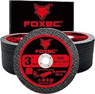FOXBC 3 Inch Cut Off Wheel Discs, Metal & Stainless Steel Cutting Disc for Die Grinder, 3” x 3/64” x