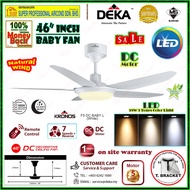 Deka Baby Fan With LED Light Kronos F5DC BABY L White (46 inches) 14 Speed Remote Control 5 Blades C