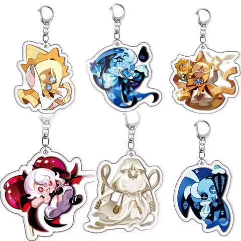 Game Cookie Run Kingdom Acrylic Keychain Bag Accessories Candy Apple Milk Shadow Pure Vanilla Mystic