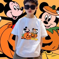Fast delivery Disney Mickey Mouse & Halloween Childrens T-shirt Soft Cotton 8-Color Halloween Childr