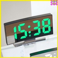 【】1PC Led Electronic Clock Desktop Clock Simple Alarm Clock Curved Screen Clock