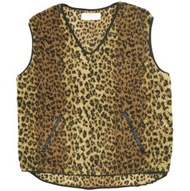 BEAMS BOY提花羊毛套頭背心 (13-06-0241-652)，均碼，棕色，豹紋印花，上衣。二手。 BEAMS BEAMS BOY。