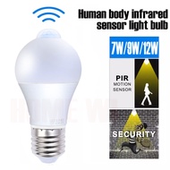 Fast Delivery⚡E27 220V Smart Sensor LED Light Bulb 7W 9W 12W Auto Sensitive Lights Infrared Body PIR Motion Sensor for Stair Toilet Balcony Bathroom Porch Garage
