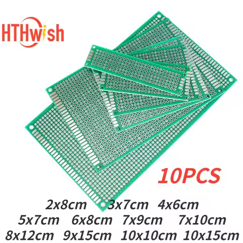 10pcs Double Sided Breadboard Kit 2x8 3x7 4x6 5x7 7x9 10x10 10x15CM Universal PCB Circuit Protoboard