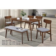 TOP 1 Dining Set1+6 & Dining Set 1+4+Bench 1+4 Meja Makan / Dining Table Set/Solid Wood Dining Set