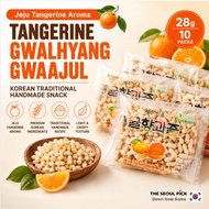 Jeju Citrus Yukwa Traditional Korean Snack 28g x 10pcs Crispy Chewy Rice Snack Dessert Gift Snack Ma