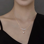 NYMPH Real 18K Gold Akoya Pearl Necklace Au750 Fine Jewelry White Round Aniversary Gift For Women Do