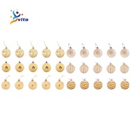 30Pcs Christmas Tree Decor High Qulity White Gold Ball Ornament Bauble Party Hanging Ball for Home C