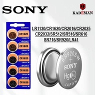 5PCS SONY BUTTON BATTERY CR/SR/LR 1130/1620/2016/2025/2032/512/516/616/716/920/LR41
