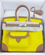 Hermes Birkin25 Cargo Jaune citron/ chai U stamp