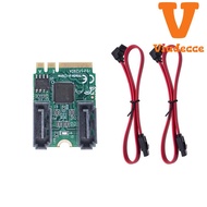 [jss6053]M.2 to SATA 3.0 Adapter Card M.2 A+E Key to 2 Port SATA 6Gbps SSD Expansion Card for WinXP/
