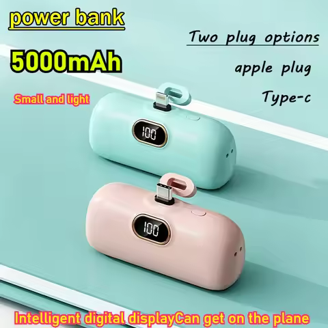 5000mAh Mini Portable Power Bank Capsule Power Bank Emergency External Battery Fast Charger for iPho