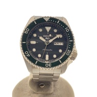 SEIKO mens watches automatic BLK SLV 4R36-07G0 5 sports Day date Direct from Japan Secondhand