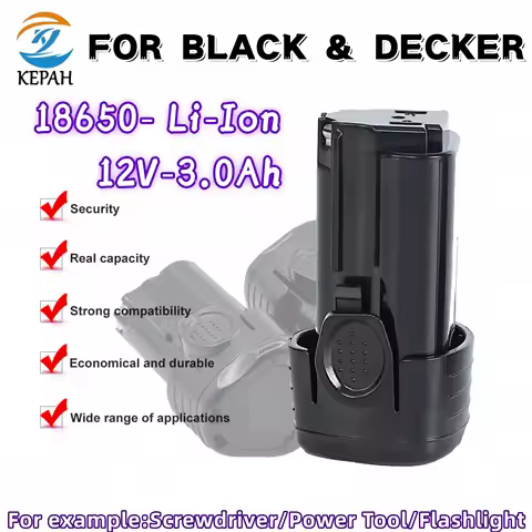 3000mAh 10.8V/12V Battery For Black&Decker BL1110 BL1310 BL1510 LB12 LBX12 EGBL108 Power Tool Li-Ion
