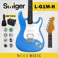 Smiger L-G1M-H-DB ST Style Electric Guitar - Daphne Blue [Beginner Pack]