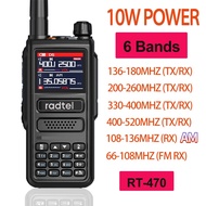 [Fpym] Radtel RT-470 6วงดนตรีสมัครเล่นสองทาง256CH วิทยุสื่อสารพกพา10W สายรัดวิทยุสื่อสาร NOAA LCD สี