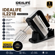 IDEALIFE - Professional Hand Mixer 5 Speed + Turbo Function Original IL-221B Mixer Hand Mixer Cake