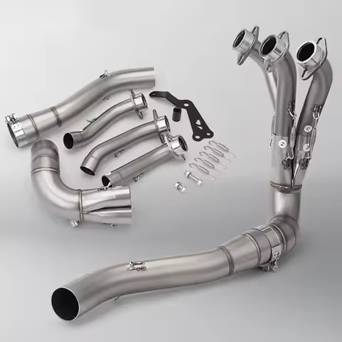 Suitable for motorcycles MT09 XSR900 AT2 stainless steel full-segment muffler front link 2020-2024