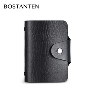 BOSTANTEN Mens Leather Wallet Card holder Black