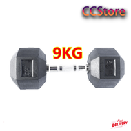 CCStore ดัมเบลหกเหลี่ยม ดัมเบล6เหลี่ยม หุ้มยาง แบบจำกัดน้ำหนัก 5Kg 9Kg 17.5Kg(1ข้าง) Hex Rubber dumb