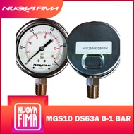 "NUOVA FIMA" PRESSURE GAUGE 2.5" 0-1 BAR (14.5PSI) | เกจวัดแรงดัน หน้าปัด 2.5" เกลียวทองเหลืองออกล่า