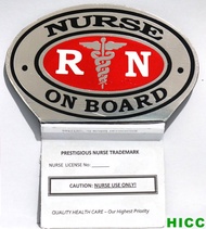 RN NURSE CAR EMBLEM (RED)