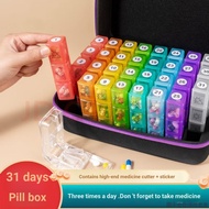 One Month Pill Box 31 One Week Seven Days Pill Dispenser Portable Large Capacity Portable Storage Bo