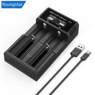 【FY】  USB LCD Battery Smart Charger 1 / 2 Slots Dual For 18650 3.7V Rechargeable Lithium Battery For