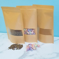 Ziplock Craft Paper / Ziplock Kraft Paper / 50pcs Kraft Paper / Window Bag /Condiment Bag / Coklat C