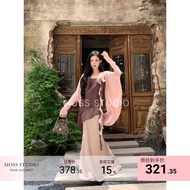 MOSS STUDIO Sandalwood Shadow Fuxiang Women's Human Silk Jacquard Two-Piece Dress