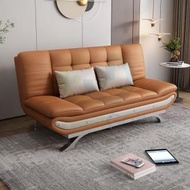 東西物聚 - 包安裝送貨-多功能可摺疊梳化床 沙發床 深棕色-科技布- 1.2*1.2米（單人座-海綿款） 小戶型簡約現代單雙三人沙發椅 伸缩床 單人床 雙人床 三人床 摺疊床