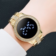 Full Touch Screen Digital Watch for Women Original Waterproof Magnet Stainless Steel Rose Gold-tone Ladies Watch Jam Tangan Wanita Perempuan