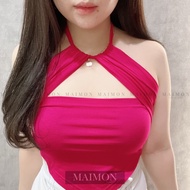 Triangle Halter Neck Tank Top | Korean Fashion Women's Clothes | Maimon Wholesale