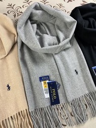POLO RALPH LAUREN小馬標圍巾刺繡流蘇圍脖仿羊絨圍巾Warm圍巾