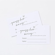 100 Count Guess How Many Game Cards 3.5"X2" Etra Heavyweight Baby Shower Game Cards 110LB Premium Ca