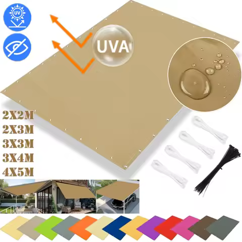 Sun Shade Sail Canopy Waterproof 5m/4m/3m/2m UV Block Rectangle Square Durable Sails Netting for Gre